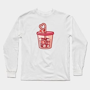 Love Valentine Soda Juice Clipart Long Sleeve T-Shirt